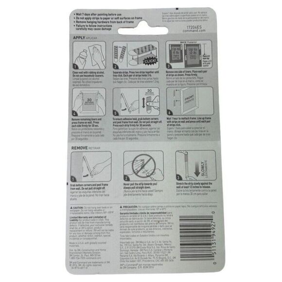 Command Medium Picture Hanging Strips 17204ES Damage Free Strong White, 6 Pairs - Picture 2 of 6